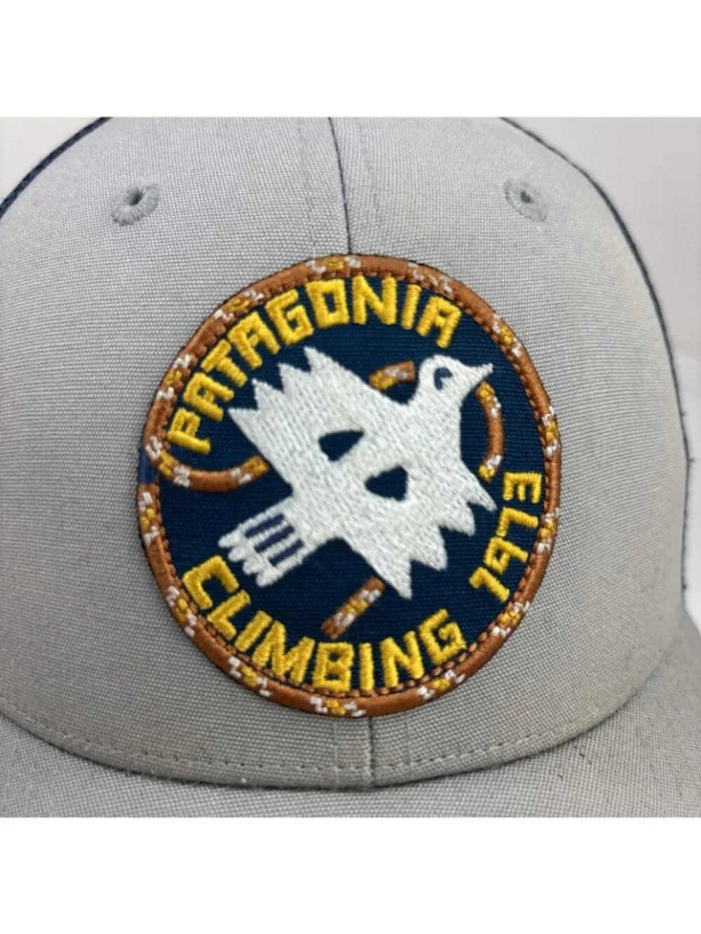 Patagonia Peace Offering Climber 1973 Adjustable Trucker Hat Mid Crown Grey